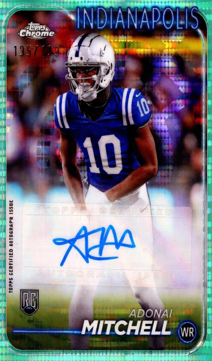 2024 Topps Chrome Football Green Refractor Adonai Mitchell #RA-AM