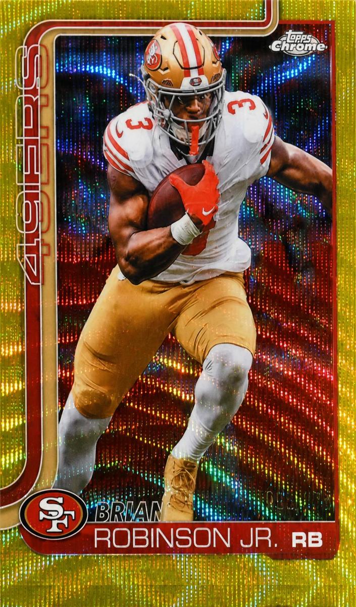 2025 Topps Chrome Football Yellow Wave Refractor Brian Robinson Jr. #296
