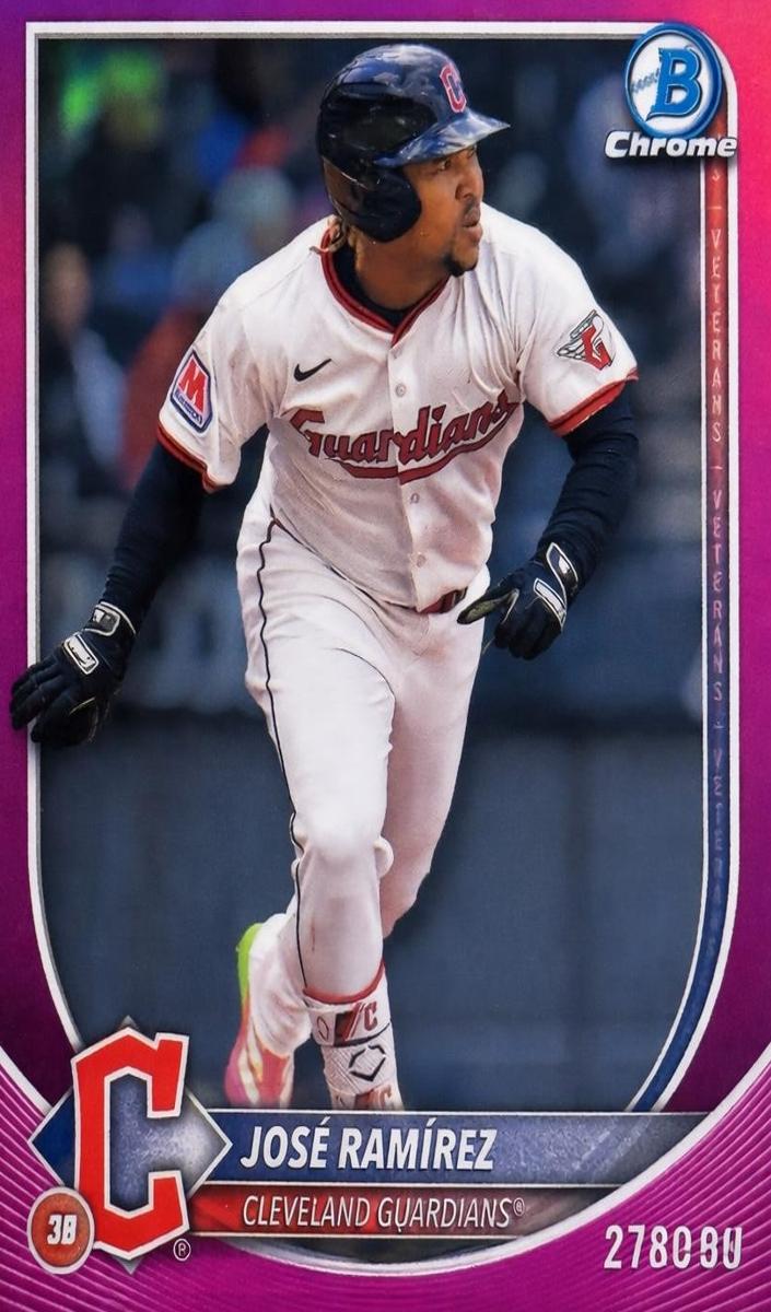 2025 Bowman Chrome Baseball Fuchsia Refractor Jose Ramirez #21