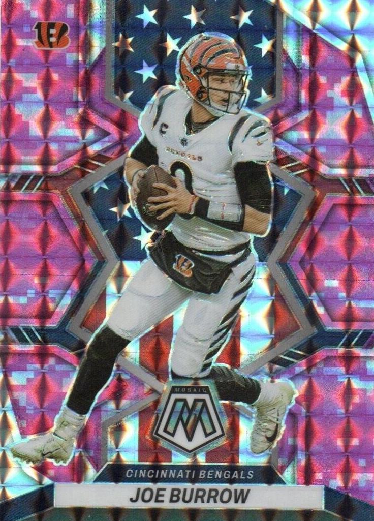 2022 Panini Mosaic Football Camo Pink Joe Burrow #255