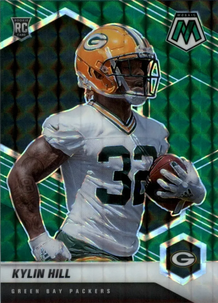 2021 Panini Mosaic Football Green Kylin Hill #374 PSA 10