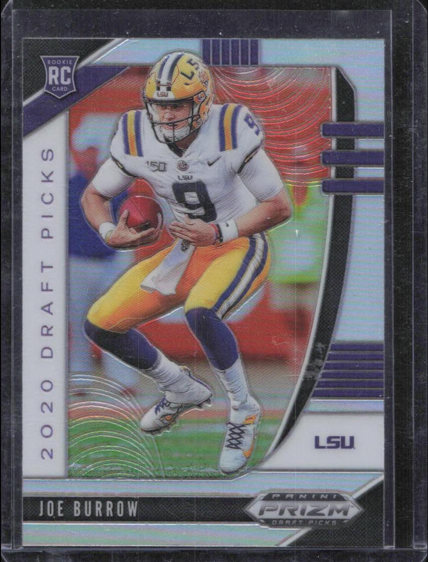 2020 Panini Prizm Draft Picks Football Silver Prizm Joe Burrow #105 PSA 9