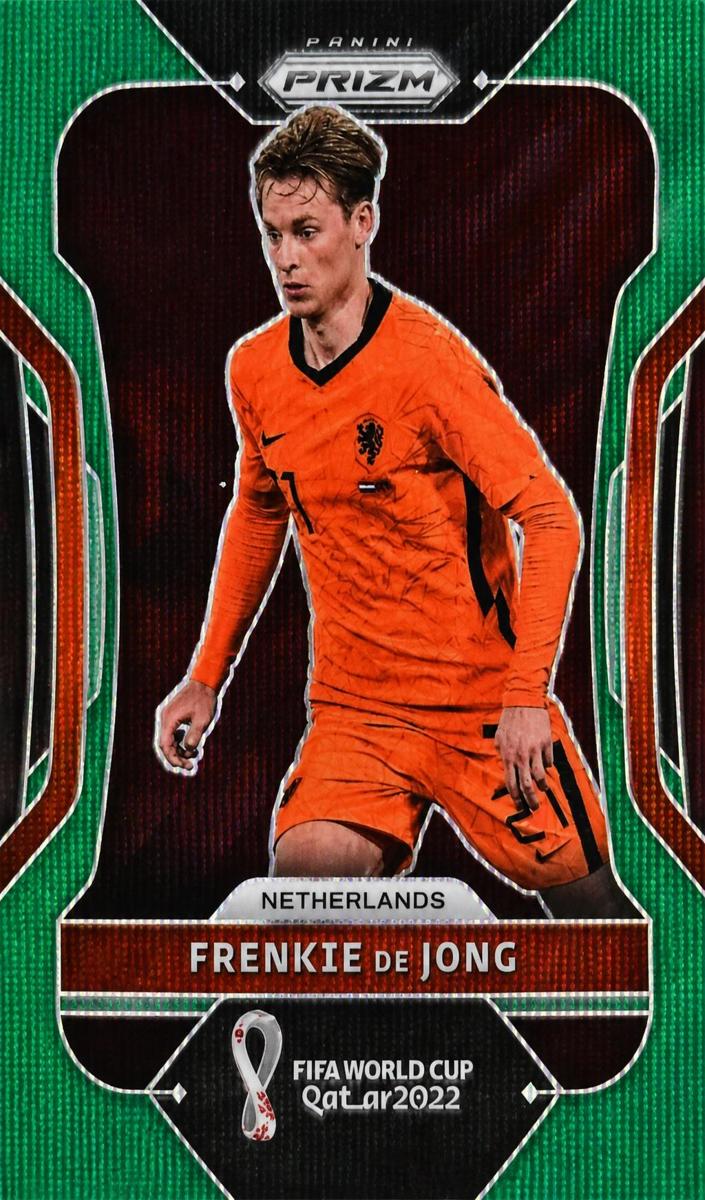 2022 Panini Prizm FIFA World Cup Qatar Soccer Prizms Green Wave Frenkie de Jong #155