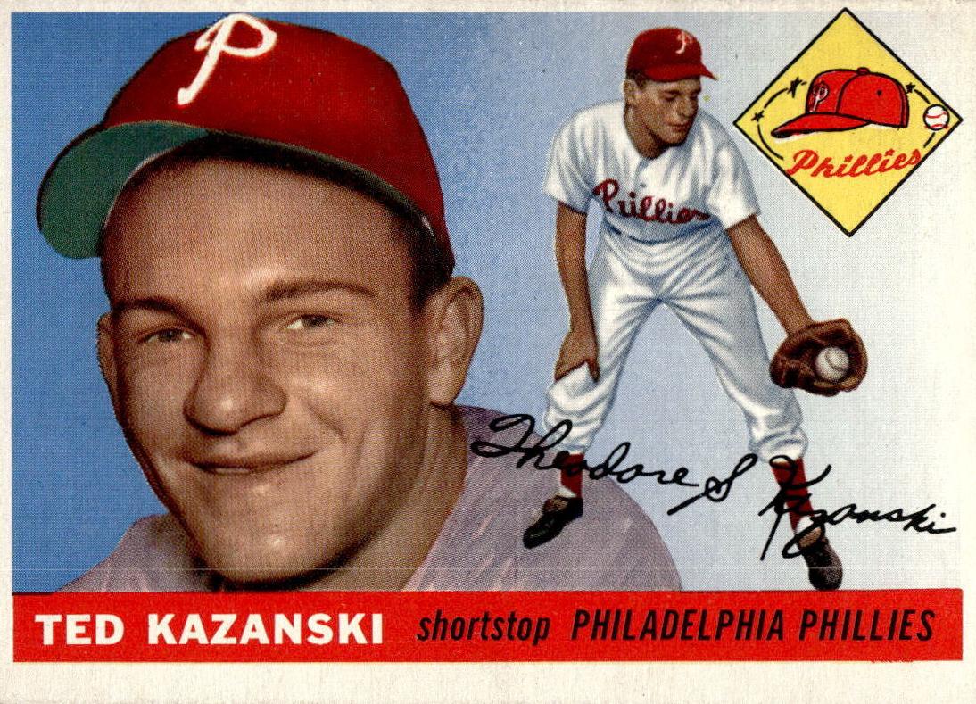 1955 Topps Baseball Ted Kazanski #46 PSA 7