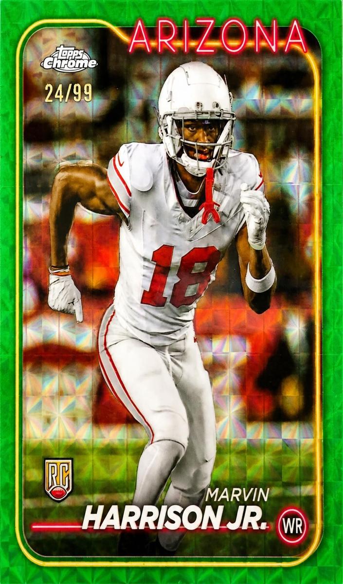 2024 Topps Chrome Football Green Geometric Refractor Marvin Harrison Jr. #204