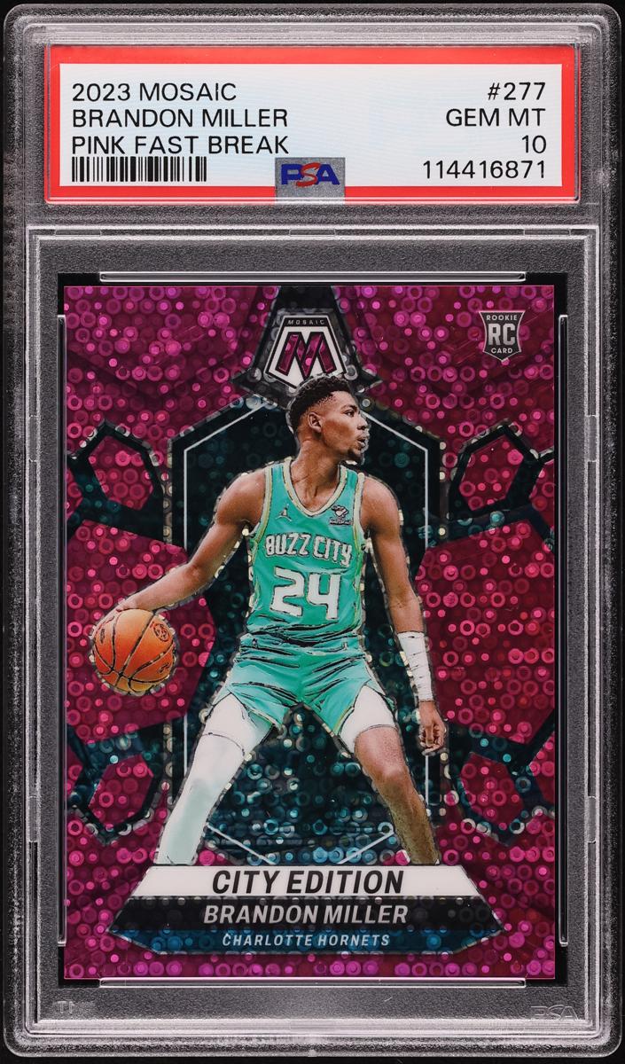 2023 Panini Mosaic Basketball Fast Break Pink Brandon Miller #277 PSA 10