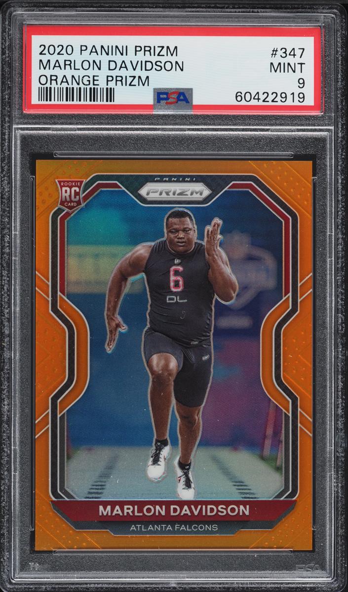 2020 Panini Prizm Football Orange Prizm Marlon Davidson #347 PSA 9