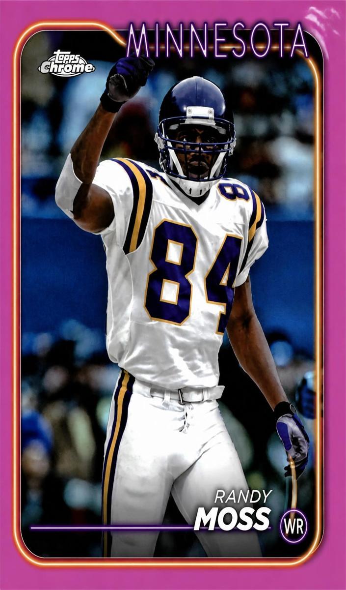 2024 Topps Chrome Football Pink Refractor Randy Moss #112