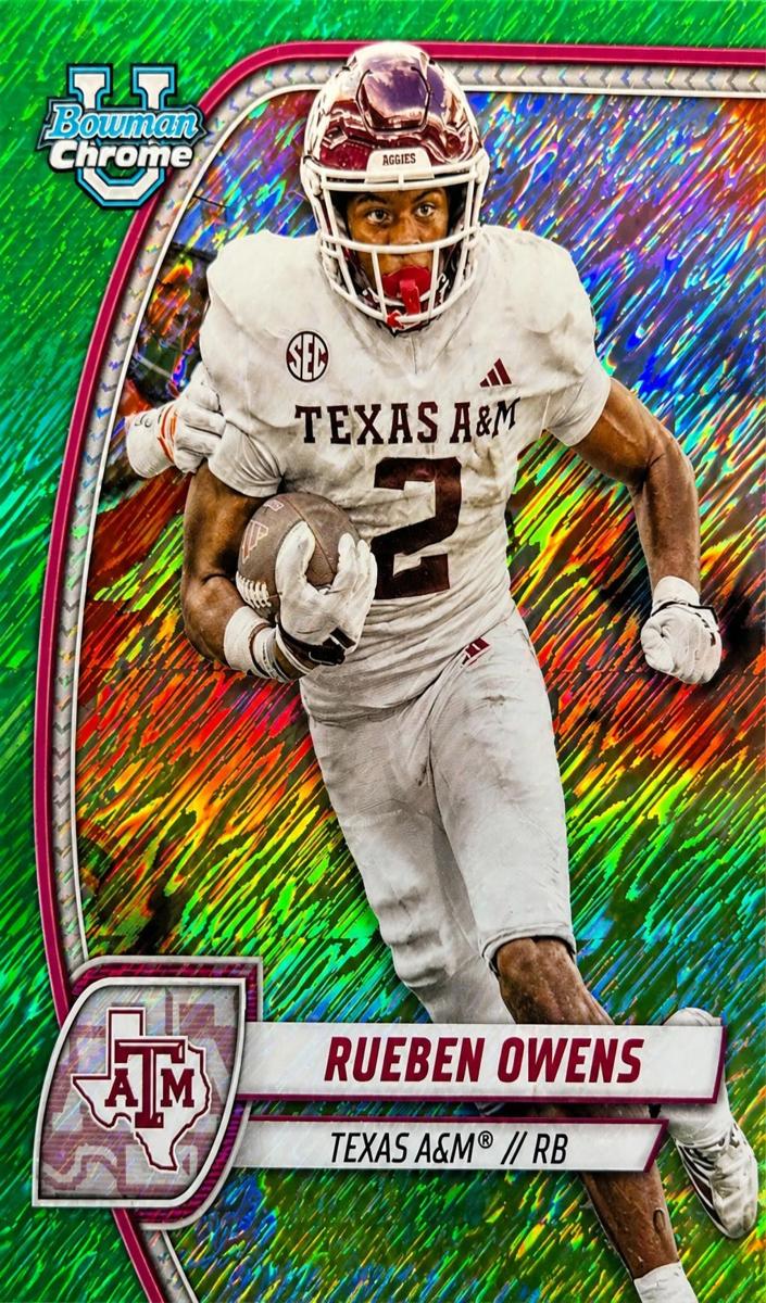 2024 Bowman Chrome University Football Shimmer Green Refractor Rueben Owens #76