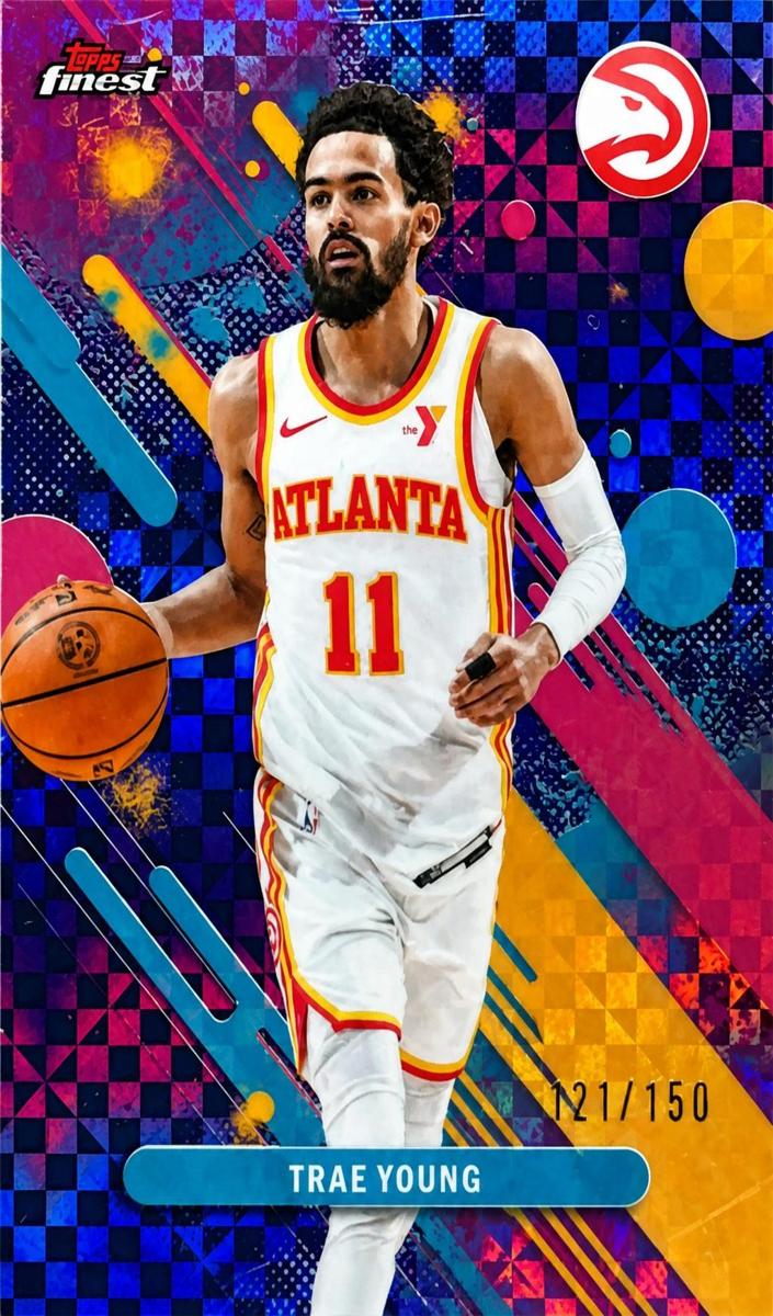 2025 Topps Finest Basketball Purple X-Fractor Trae Young #45