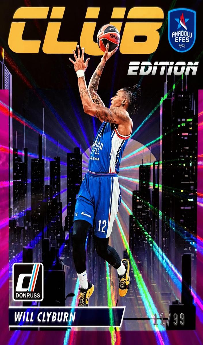 2023 Donruss Turkish Airlines EuroLeague Basketball Purple Laser Will Clyburn #6