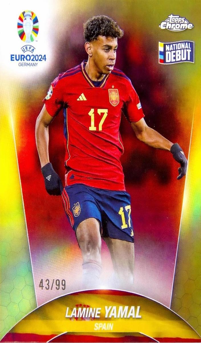 2024 Topps Chrome UEFA Euro Soccer Color Match Refractor Lamine Yamal #17 PSA 10