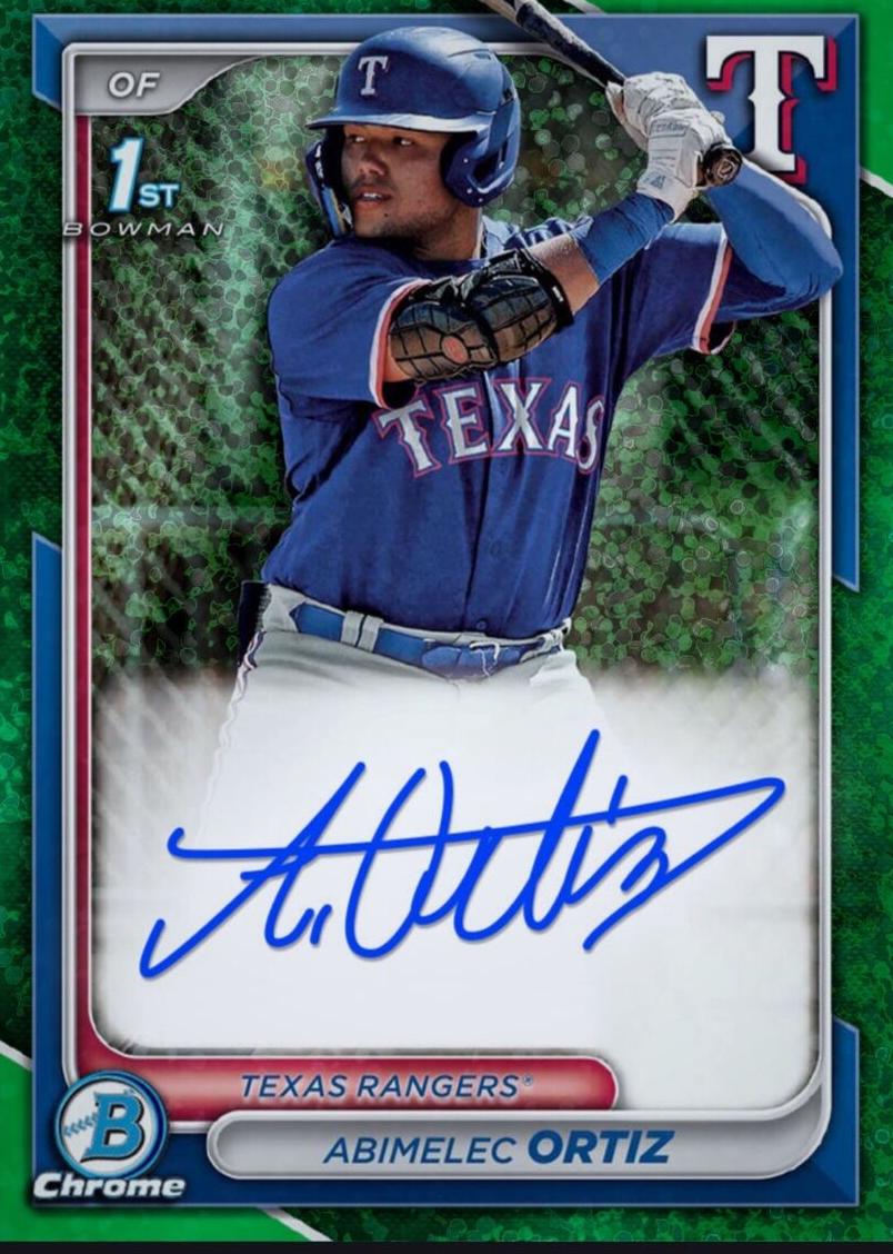 2024 Bowman Chrome Prospects Baseball Speckle Abimelec Ortiz #CPA-AO PSA 10
