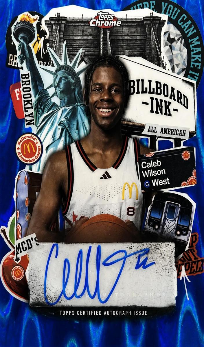 2025 Topps Chrome McDonald's All American Basketball Blue RayWave Refractor Caleb Wilson #BI-CW