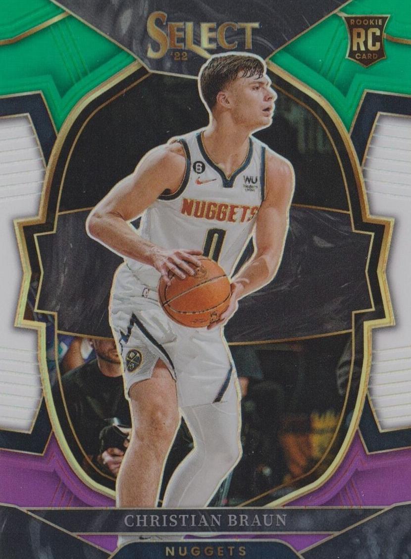 2022 Panini Select Basketball Green White Purple Christian Braun #85
