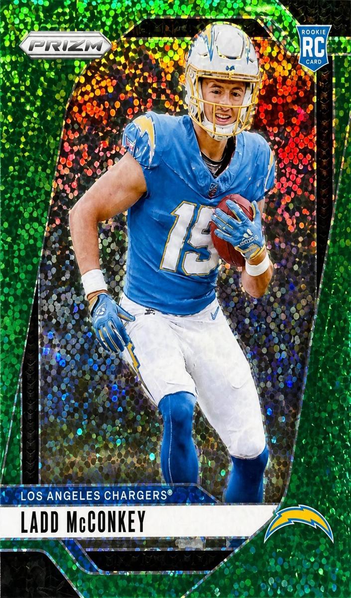 2024 Panini Prizm Football Green Sparkle Ladd McConkey #365