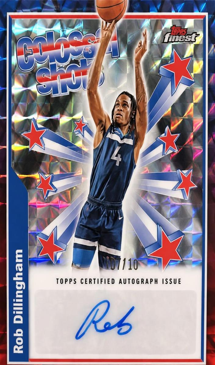 2024 Topps Finest Basketball Red Black Geometric Refractor Rob Dillingham #BSA-RD