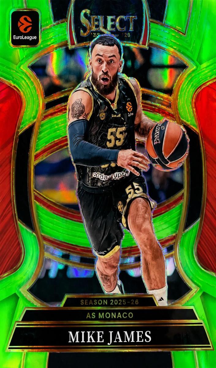 2025 Panini Select EuroLeague Basketball Neon Green Mike James #54