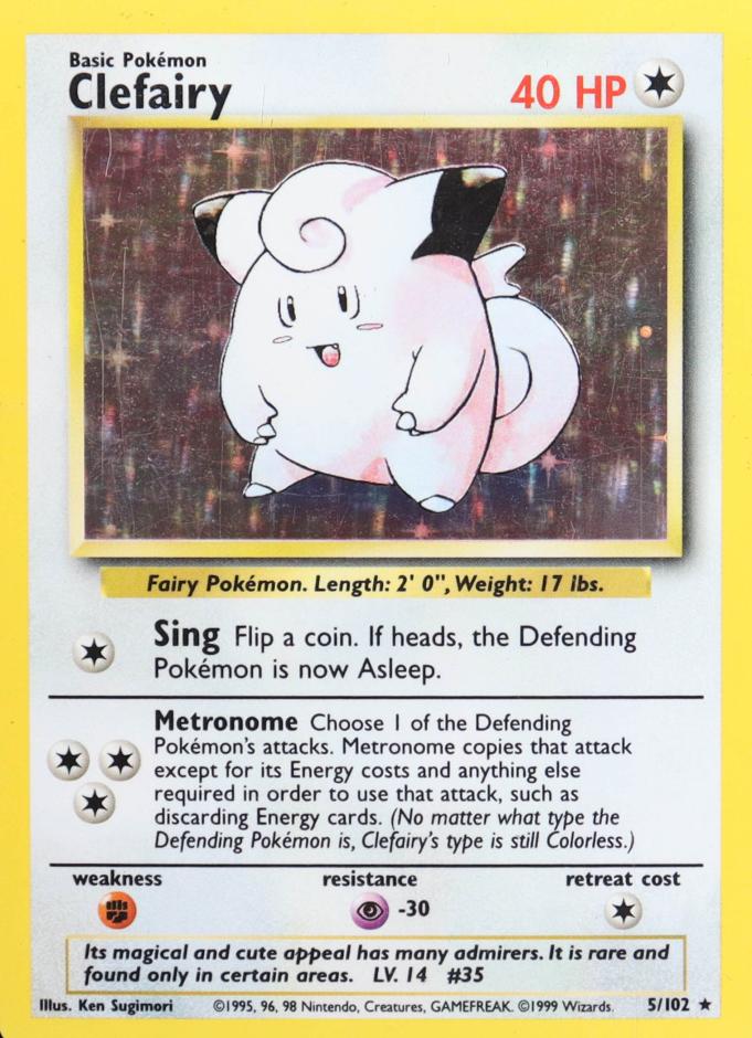 1999 Pokemon Base Set Clefairy #5 PSA 9