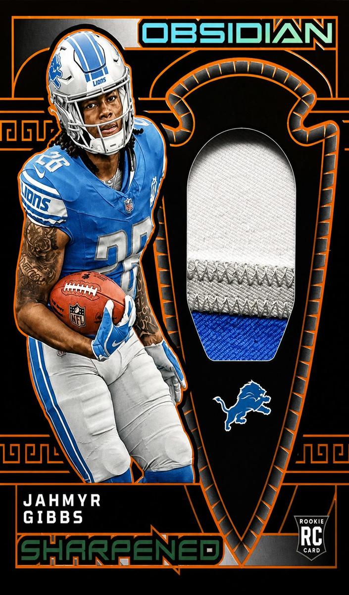 2023 Panini Obsidian Football Electric Etch Orange Jahmyr Gibbs #SSW-JGI PSA 8.5