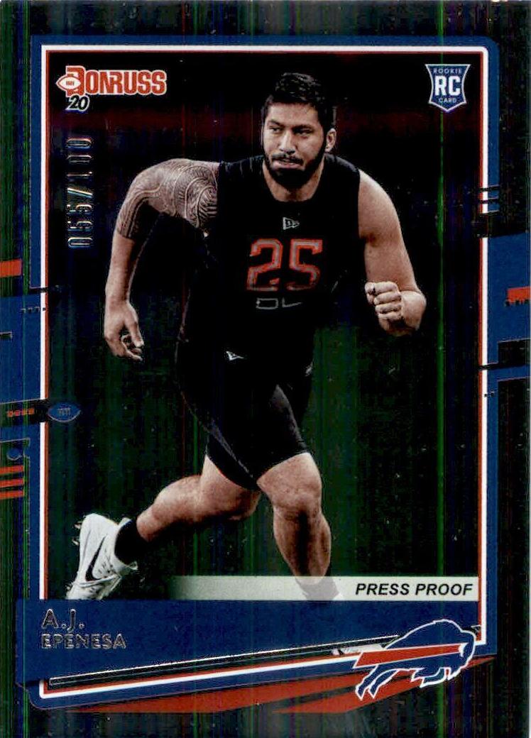 2020 Panini Donruss Football Press Proof Silver A.J. Epenesa #262