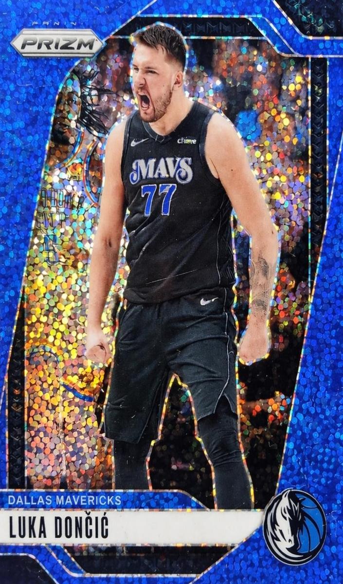 2024 Panini Prizm Basketball Blue Sparkle Luka Doncic #89 PSA 8