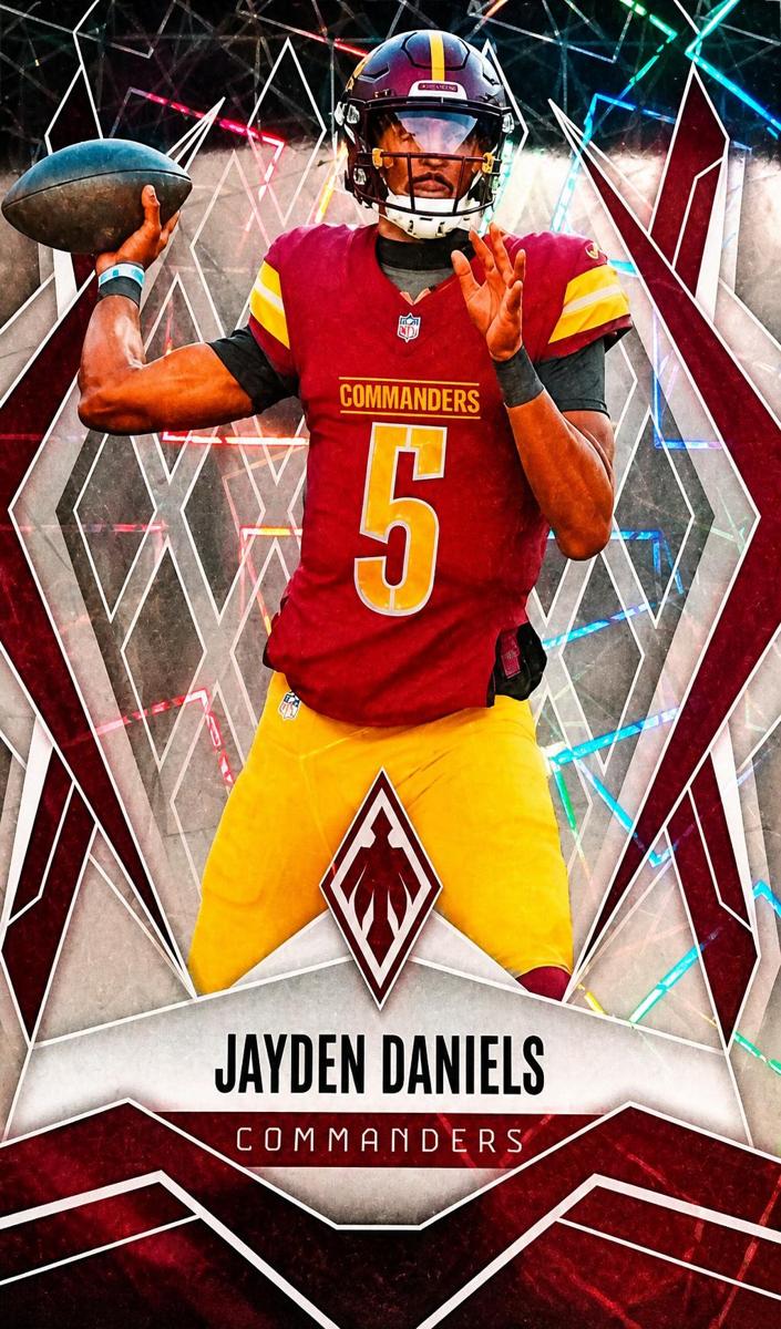 2025 Panini Phoenix Football Silver Lazer Jayden Daniels #8