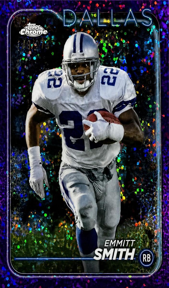 2024 Topps Chrome Football Purple Speckle Refractor Emmitt Smith #38