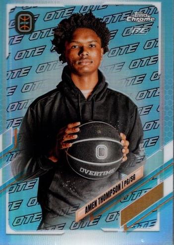 2021 Topps Chrome Overtime Elite Basketball OTE Refractor Amen Thompson #12 PSA 8.5