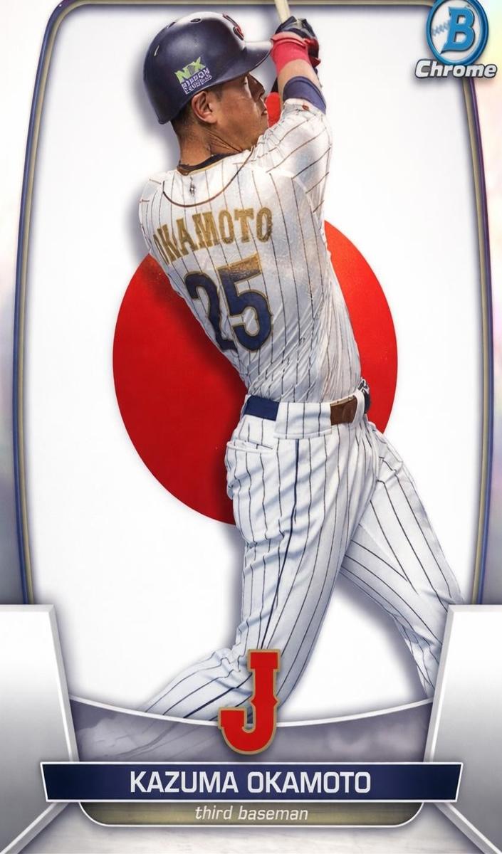 2023 Bowman Chrome Baseball Refractor Kazuma Okamoto #WBC-54