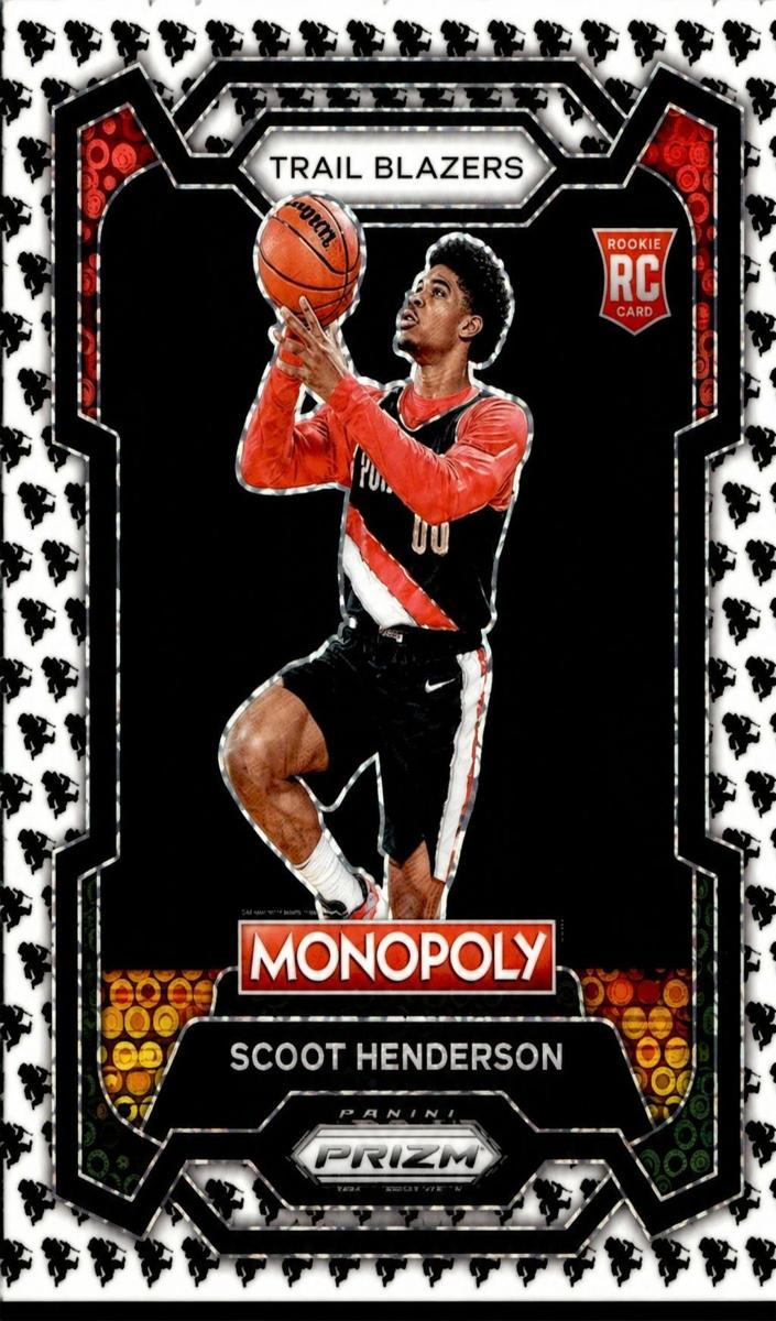 2023 Panini Prizm Monopoly Basketball Monopoly Man Black and White Scoot Henderson #75 PSA 10