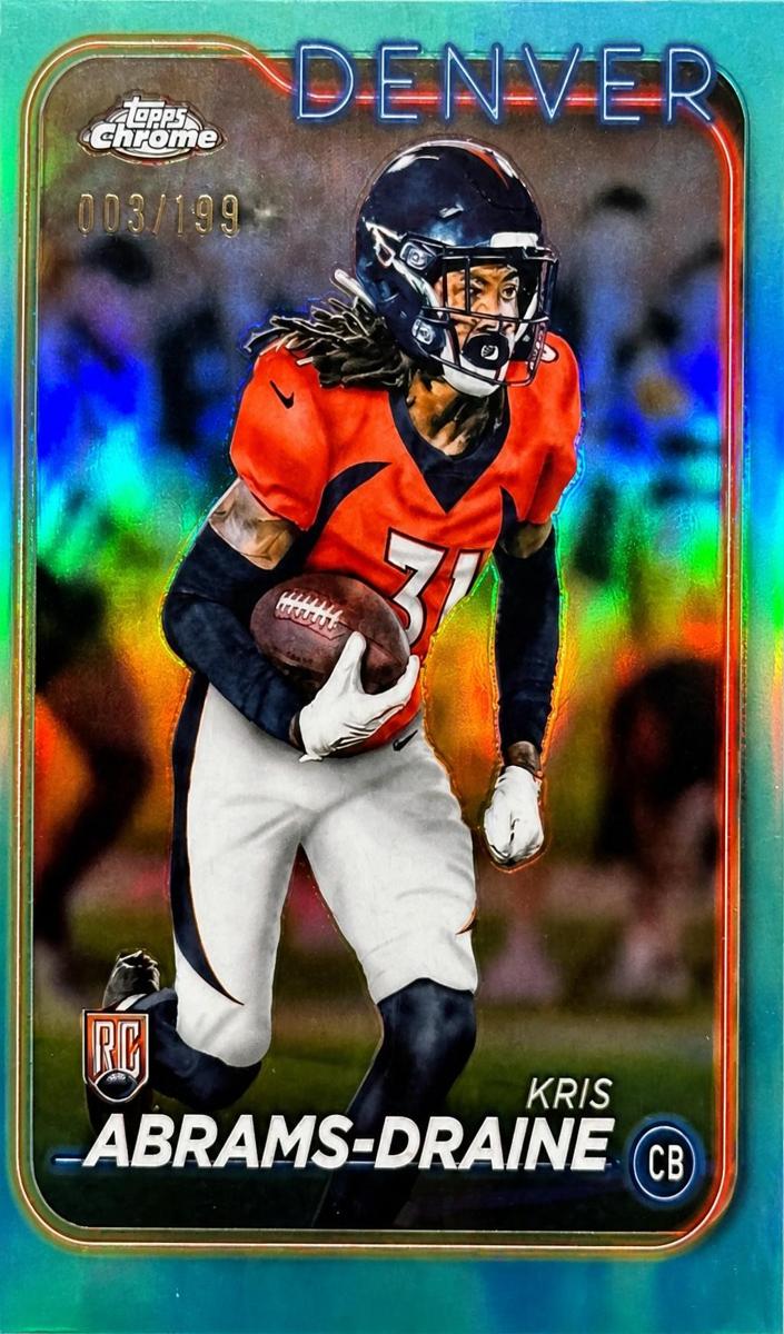 2024 Topps Chrome Football Teal Refractor Kris Abrams-Draine #256