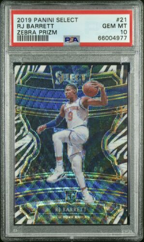 2019 Panini Select Basketball Zebra RJ Barrett #21 PSA 9