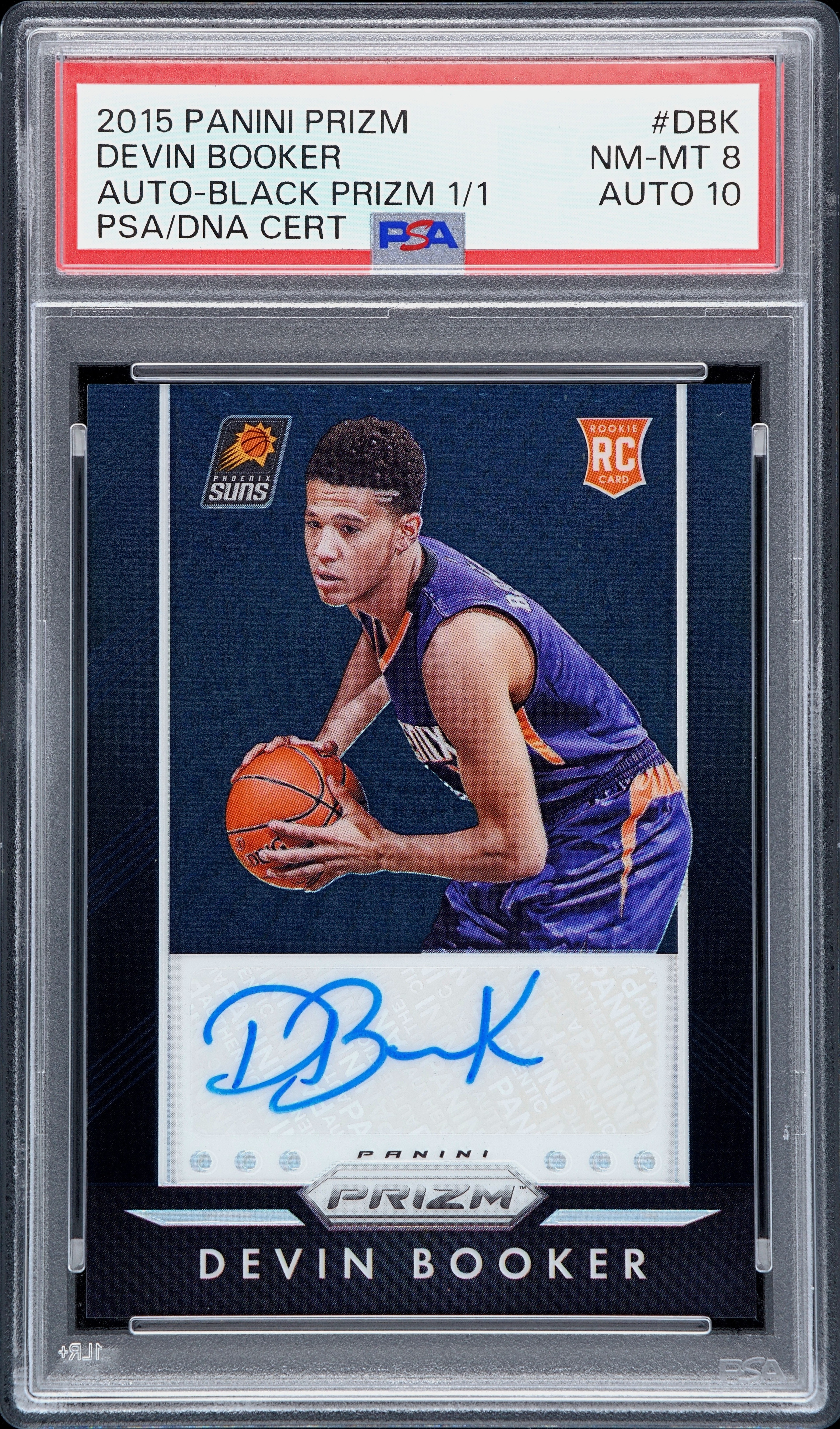 2015 Panini Prizm Basketball Black Devin Booker #P-DBK PSA 8