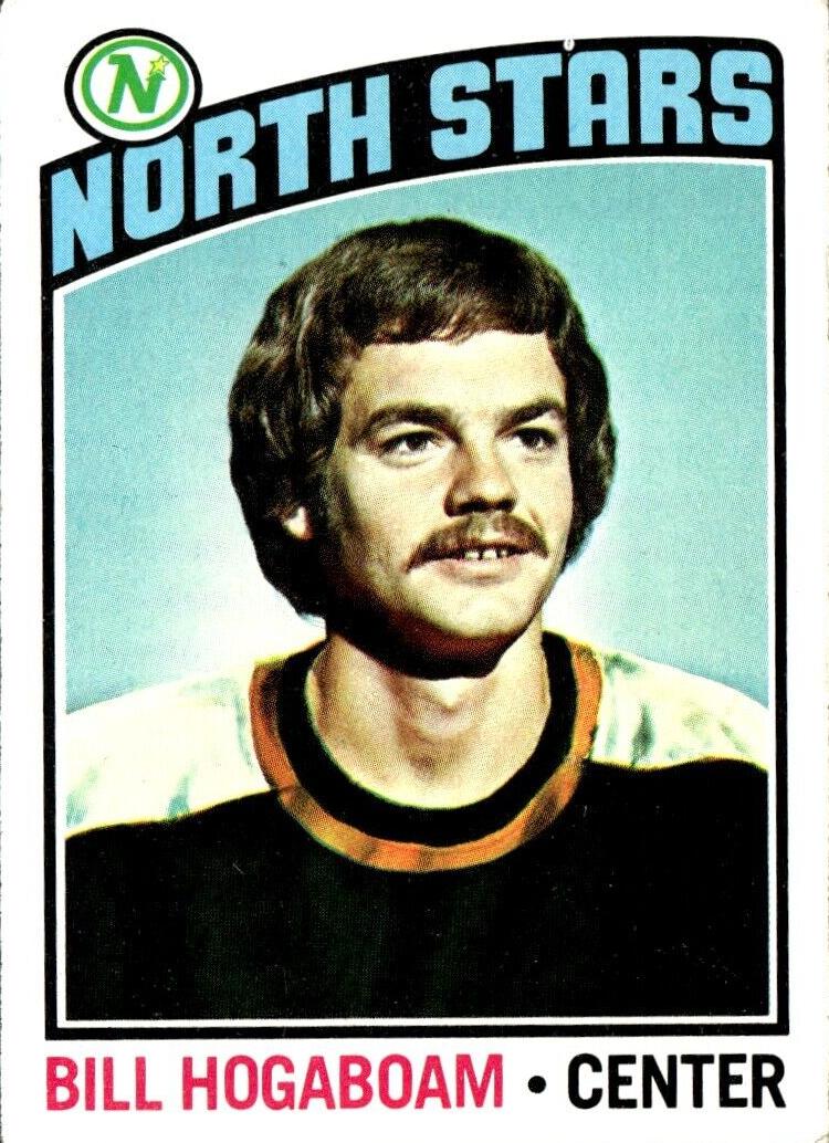 1976 Topps Hockey Bill Hogaboam #73 PSA 8