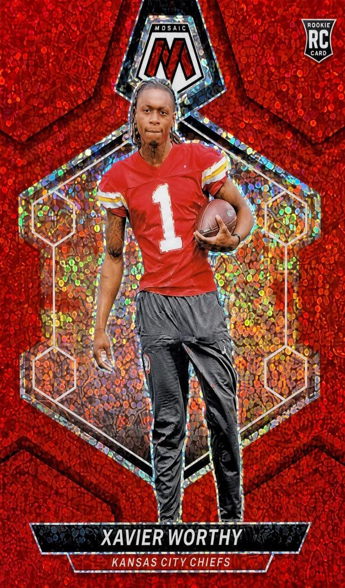 2024 Panini Mosaic Football Red Sparkle Xavier Worthy #328