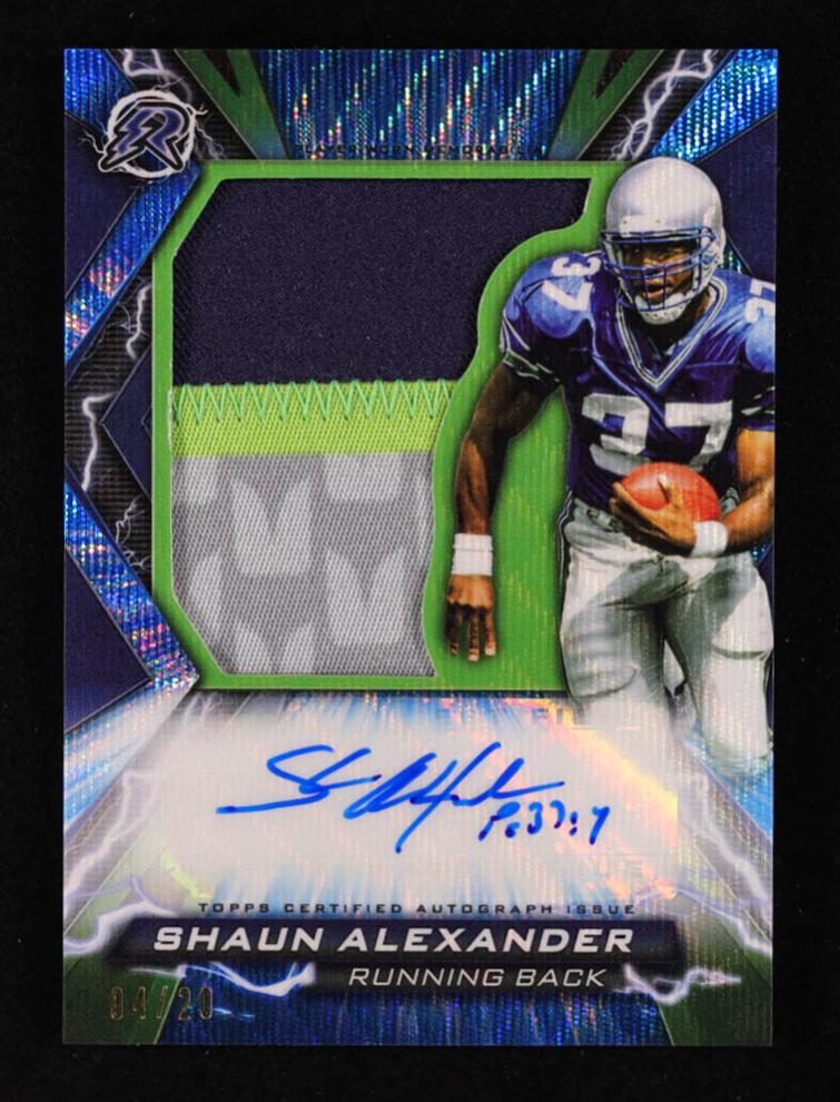 2023 Topps Composite Football Lime Green Power Surge Patch Shaun Alexander #RPA-SA