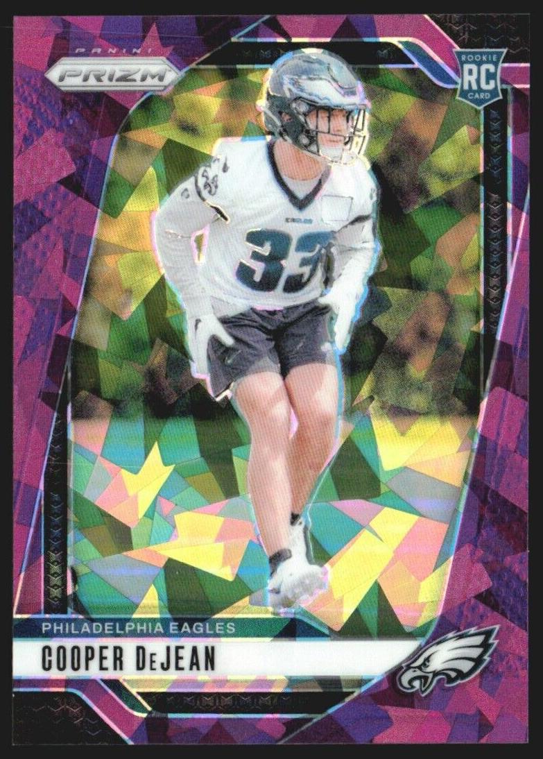 2024 Panini Prizm Football Purple Ice Cooper DeJean #321 PSA 8