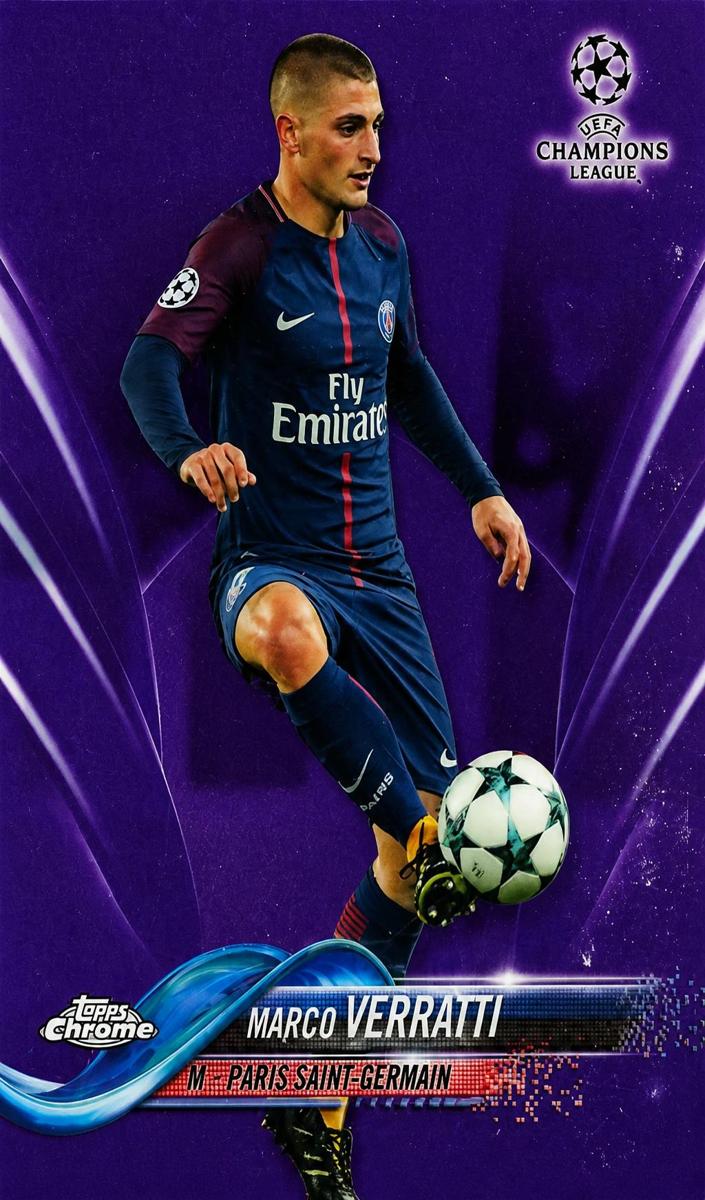 2017 Topps Chrome UEFA Champions League Soccer Purple Marco Verratti #64 PSA 10