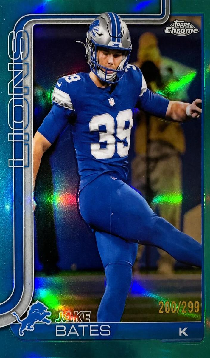 2025 Topps Chrome Football Teal Refractor Jake Bates #105
