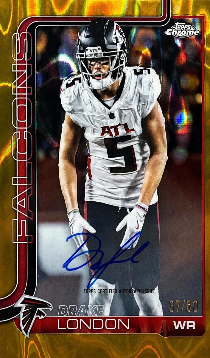 2025 Topps Chrome Football Gold Lava Refractor Drake London #BA-DL