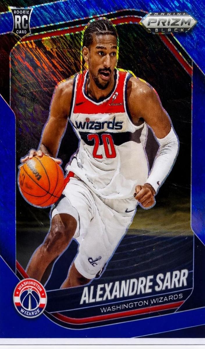 2024 Panini Prizm Black Basketball Blue Shimmer FOTL Alexandre Sarr #46 PSA 9