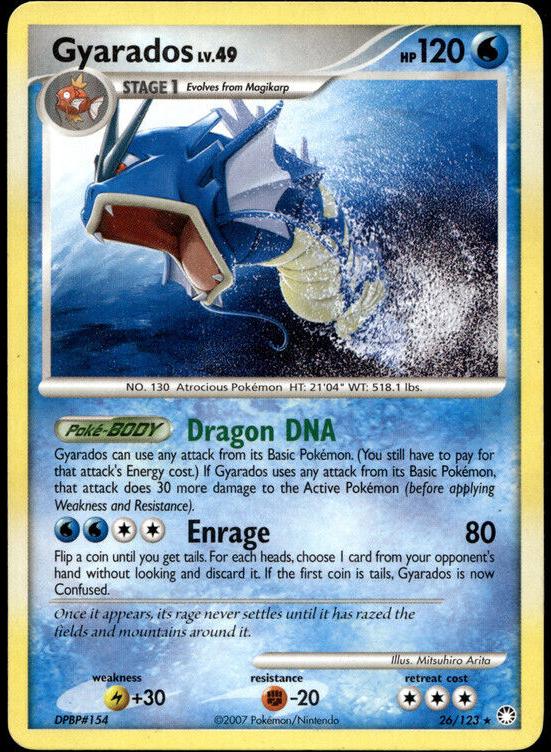 2007 Pokemon Diamond & Pearl Mysterious Treasures Gyarados #26 PSA 9