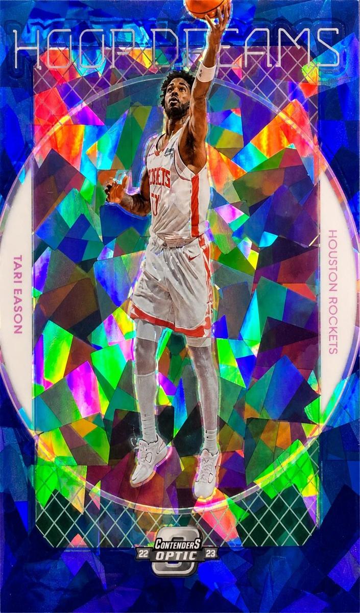 2022 Panini Contenders Optic Basketball Blue Cracked Ice Tari Eason #14