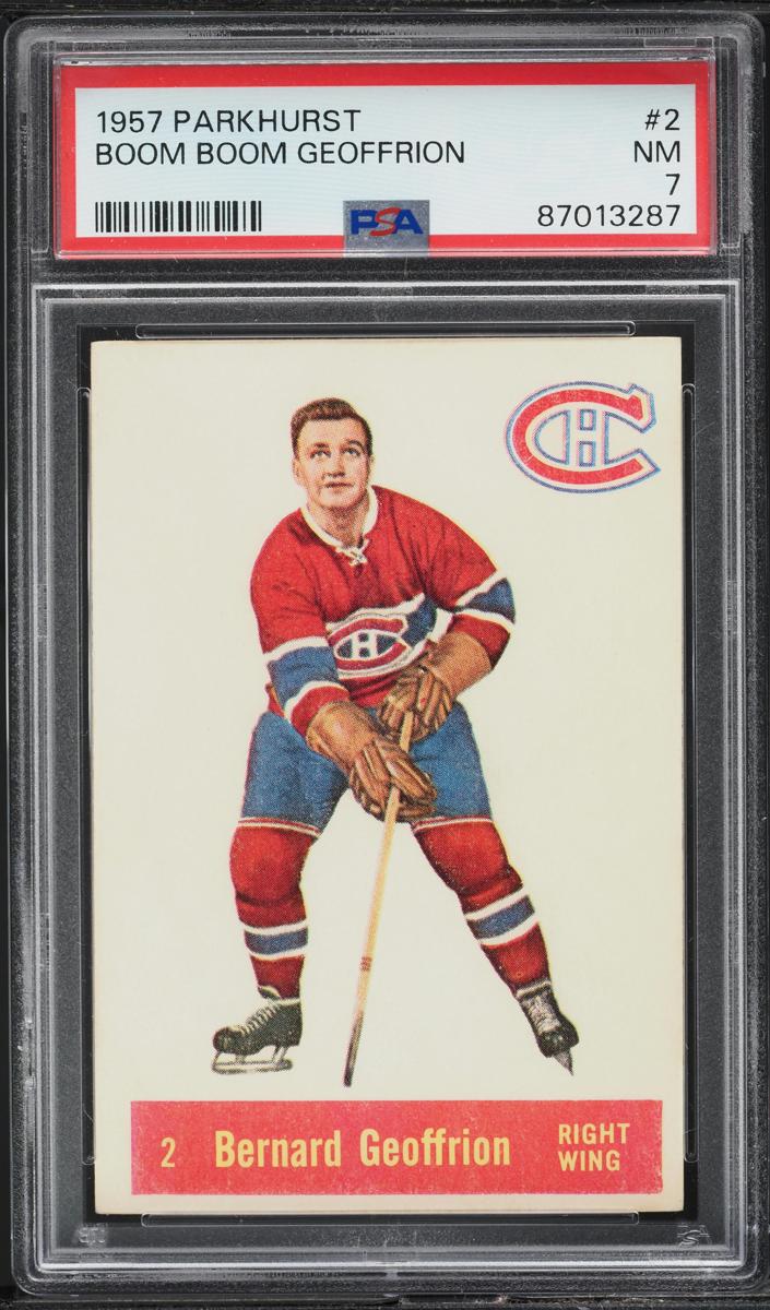 1957 Parkhurst Hockey Boom Boom Geoffrion #2 PSA 7