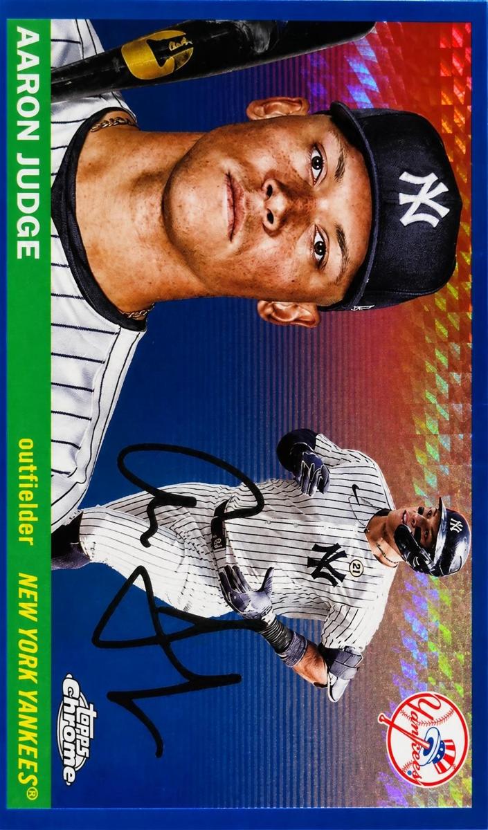 2023 Topps Chrome Platinum Baseball Blue Prism Aaron Judge #1 PSA 9