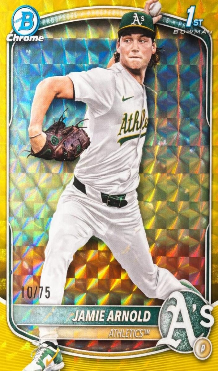 2025 Bowman Draft Chrome Baseball Yellow Geometric Refractor Jamie Arnold #BDC-30