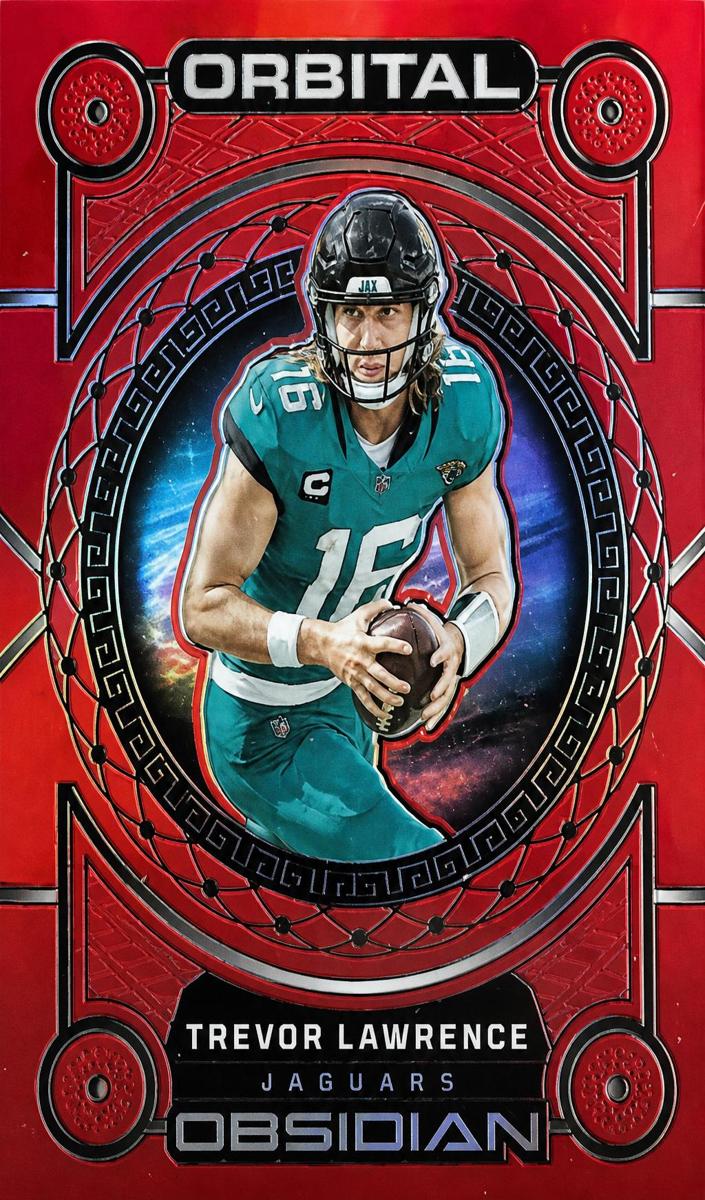 2023 Panini Obsidian Football Asia Electric Etch Red Flood Trevor Lawrence #10 PSA 9