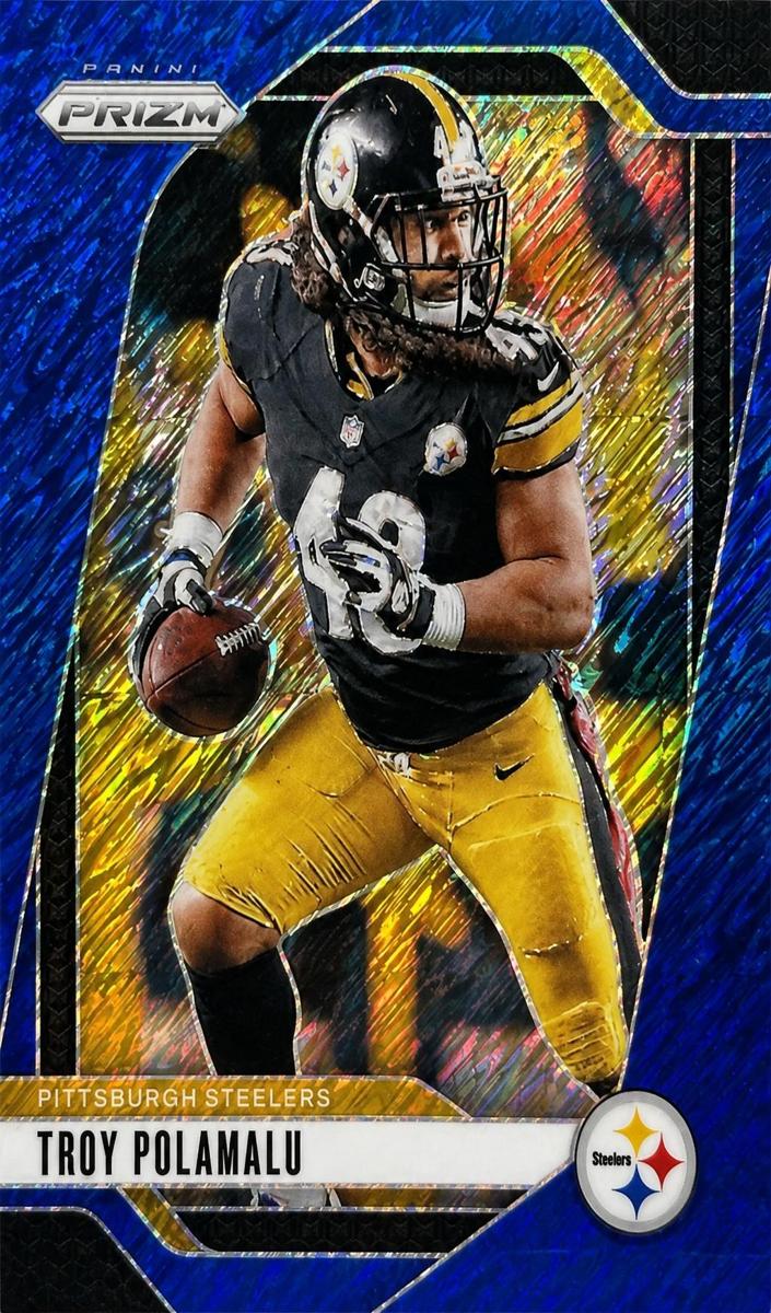 2024 Panini Prizm Football Blue Shimmer Troy Polamalu #248 PSA 9