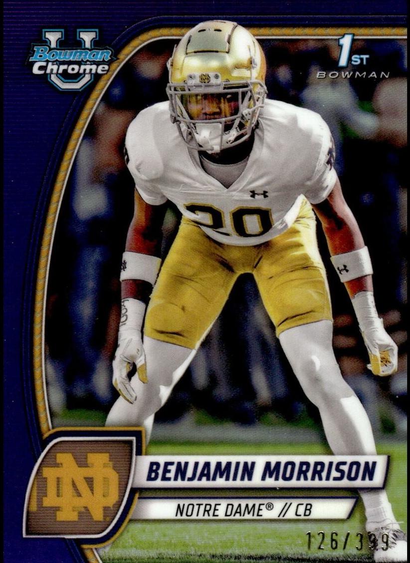 2024 Bowman Chrome University Football Purple Refractor Benjamin Morrison #20